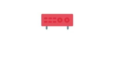 A red server with a sparkling diamond placed in front of it. Stock Footage 334021145