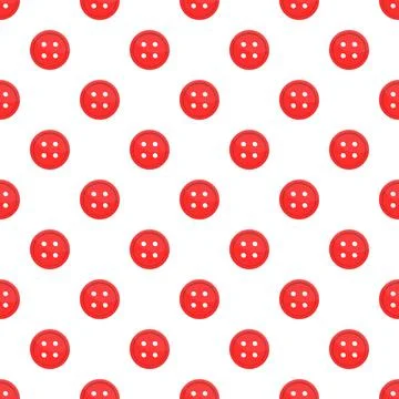Red sewing buttons seamless pattern on white background 库存插图