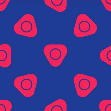 Red Sewing chalk icon isolated seamless pattern on blue background. Vector 스톡 일러스트