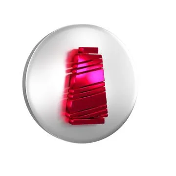 Red Sewing thread on spool icon isolated on transparent background. Yarn sp.. Stock Illustration