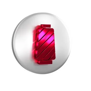 Red Sewing thread on spool icon isolated on transparent background. Yarn sp.. Stock Illustration