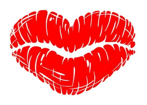 Red sexually lips print Ilustración de archivo