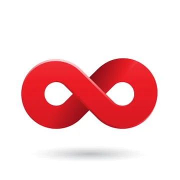 Red Shaded and Thick Infinity Symbol Vector Illustration Stock Illustration