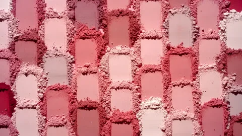 Red shaded powder heaps for blush campaign Stock Footage 336633874