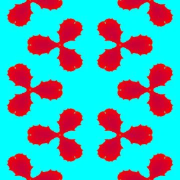 Red shamrocks on a turquoise background endless pattern Stock Illustration