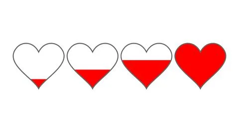 Red shape hearts icon on a white background. Vector set of interface life hea 库存插图