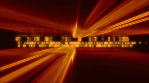 Red shape numbers are moving glowing and circling Stock Footage 201251655