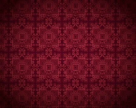 Red Shapes in a Repeating Geometric Pattern Stock Illustration