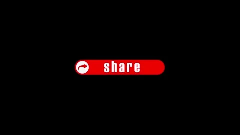 Red Share Button Animation with Play Icon Growing on Black Background 動画素材 342308639