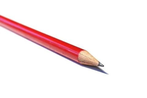 Red sharpened pencil on a white background Stock-Fotos