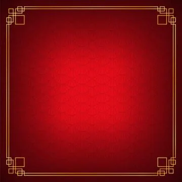 Red shell overlap chinese abstract background Stock Illustration