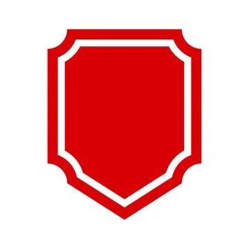 Red Shield Badge Icon Template Stock Illustration