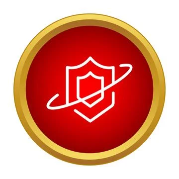 Red shield icon identifying digital data protection and security 스톡 일러스트
