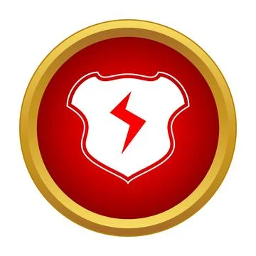 Red shield icon identifying power and protection Stock Illustration