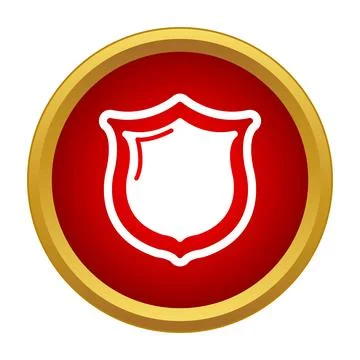 Red shield icon identifying protection, security, and safety Stock Illustration