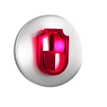 Red Shield icon isolated on transparent background. Guard sign. Security, s.. Stock Illustration