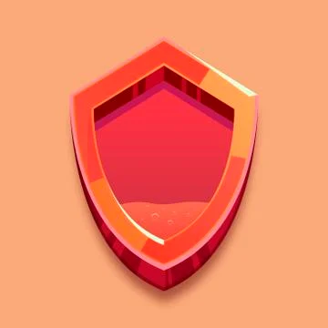Red shield with low liquid, antivirus system loading Stock Illustration