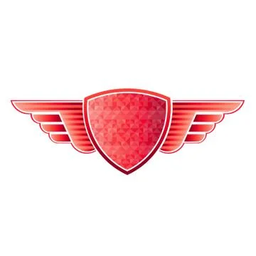 Red shield wings Stock Illustration