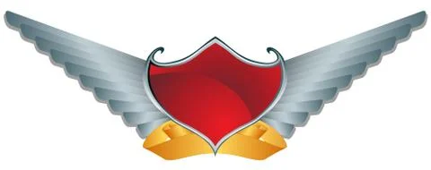 Red shield wings Stock Illustration