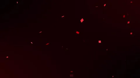 Red shimmering 2d square particles float and drift on dark red background Stock Footage 336743064