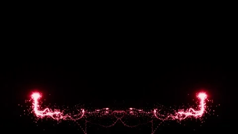 Red shimmering particle stream forms abstract energetic frame dynamic motio.. Stock Footage 327567881