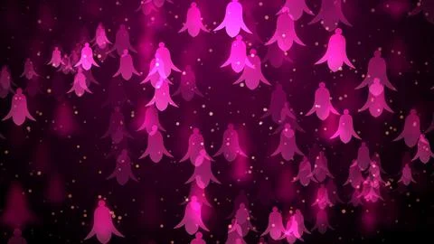 Red Shine Blurry Sharp Flying Trumpet Shape Flowers Bokeh Lights Glitter Dust  Stock Illustration