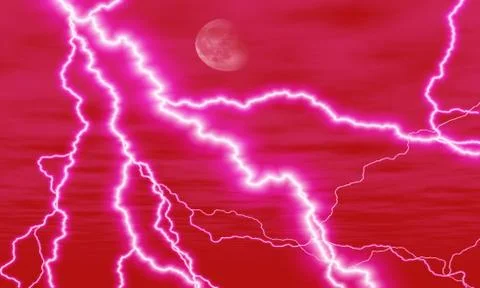 Red shining cosmic plasma vector lightning Stock Illustration