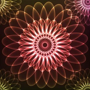 Red shining vector cosmic flower Stock-Illustration
