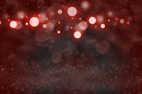 Red shiny background lights with snow flakes fly bokeh Stock-Illustration