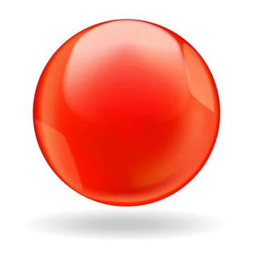 Red shiny bubble or round drop isolated on white background Stock Illustration