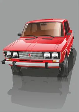 Red Shiny Car Stock Illustration