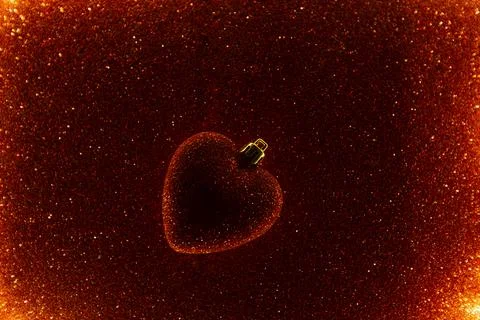 Red shiny heart on a red background. background for valentine's day Stock Illustration