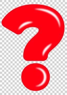 Red Shiny Question Mark Cartoon Shape Stock Illustration