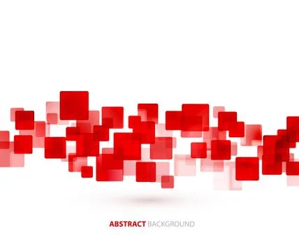 Red  shiny squares technical background. Vecto Stock Illustration