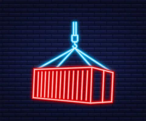 Red Shipping Cargo Container Twenty and Forty feet. for Logistics and Stock Illustration