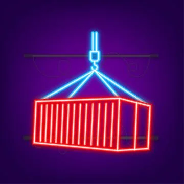 Red Shipping Cargo Container Twenty and Forty feet. for Logistics and Stock Illustration