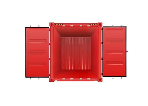 Red Shipping Cargo Container Twenty and Forty feet. Logistics and Transportation Stock Illustration