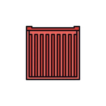 Red Shipping Container vector concept creative icon - Back View Stock Illustration