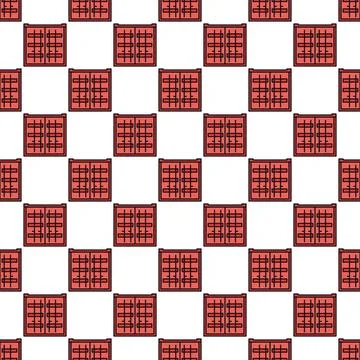 Red Shipping Container vector concept seamless pattern Illustrazione stock
