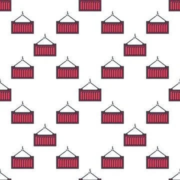 Red Shipping Container vector concept seamless pattern 스톡 일러스트