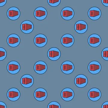 Red Shipping Container vector round colored modern seamless pattern Illustrazione stock