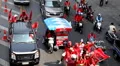 Red Shirts Anti-Government Protest in Bangkok, Thailand, Phetchaburi, 19/02/11 HD Footage