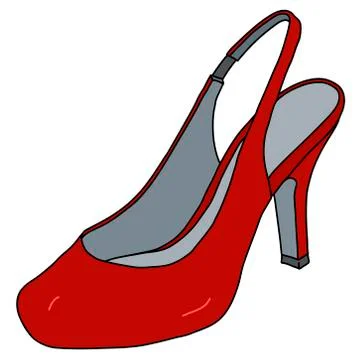 The red shoe on high heel Stock Illustration