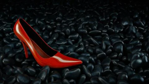 Red shoes. 3d rendering Stock Illustration