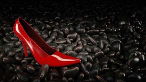 Red shoes. 3d rendering Stock Illustration