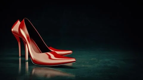 Red shoes. 3d rendering Stock Illustration