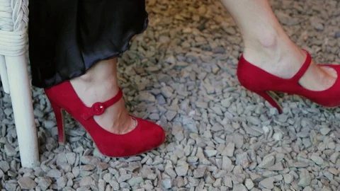 Red shoes Stock Footage 128042390