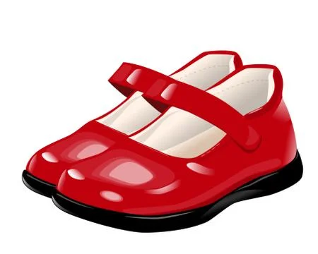 Red shoes for girls Stock Illustration