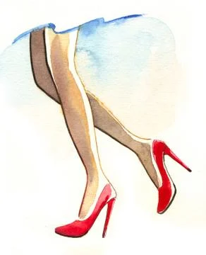 Red shoes Stock Illustration