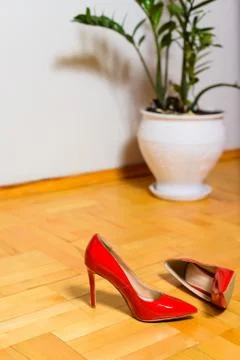 Red shoes stud Stock Photos